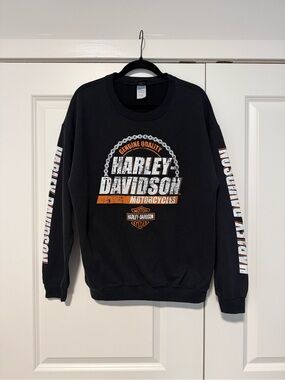 Harley-Davidson Men's Black Crewneck Sweatshirt with Logo